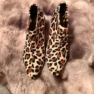 Kurt Geiger ✨️Leopard Print Ankle Boots w Real Pony Hair Size 7 (90) Great  Cond